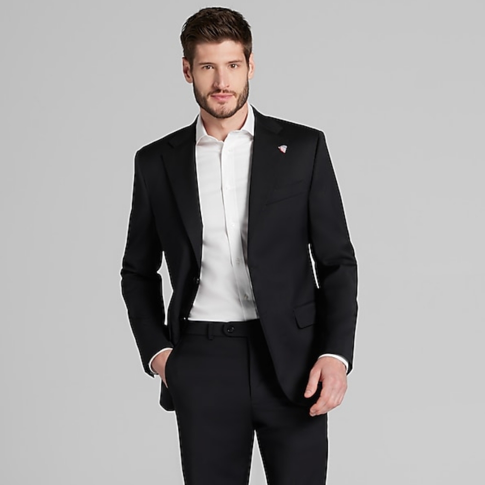 JOSEPH ABOUD 100% Fine Worsted Wool Suit Jacket- Size 34R-Black